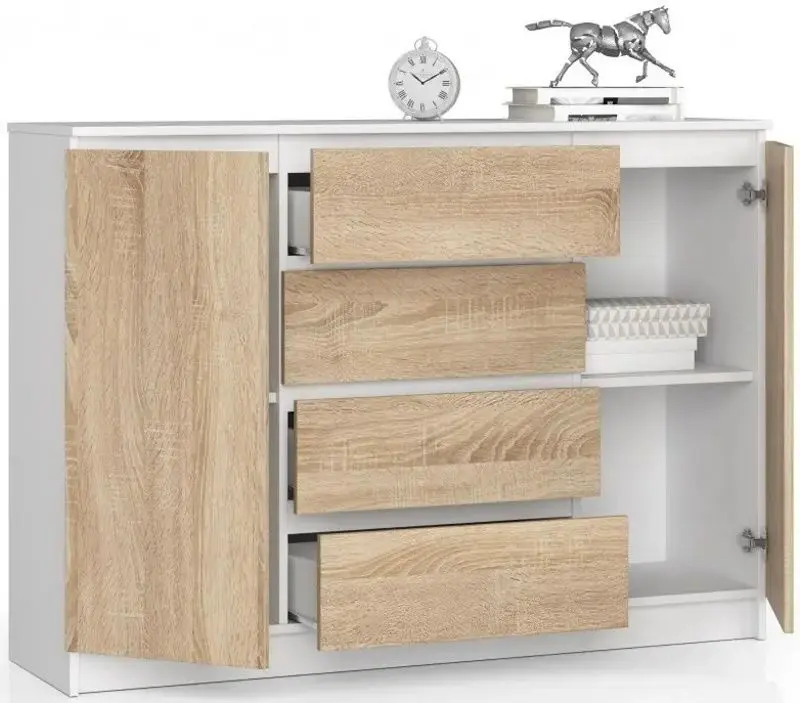 Tumba Akord K140 2D4SZ (White/Sonoma Oak)