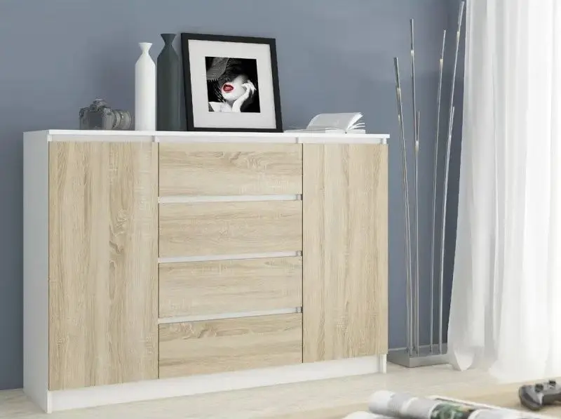 Tumba Akord K140 2D4SZ (White/Sonoma Oak)