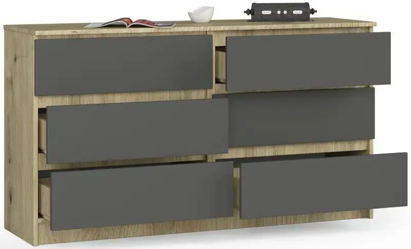 Comoda Akord K140 6SZ (Artisan Oak/Graphite Gray)