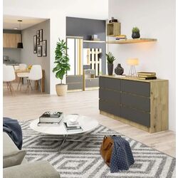 Comoda Akord K140 6SZ (Artisan Oak/Graphite Gray) Thumb