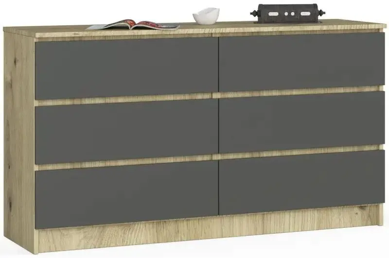 Comoda Akord K140 6SZ (Artisan Oak/Graphite Gray)