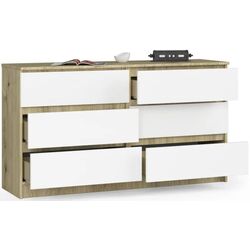 Comoda Akord K140 6SZ (Artisan Oak/White) Thumb