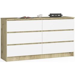 Comoda Akord K140 6SZ (Artisan Oak/White)