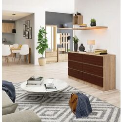 Comoda Akord K140 6SZ (Sonoma Oak/Wenge) Thumb