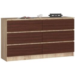 Comoda Akord K140 6SZ (Sonoma Oak/Wenge)
