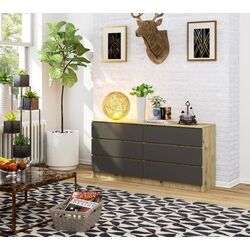 Comoda Akord K160 6SZ (Artisan Oak/Graphite Grey) Thumb