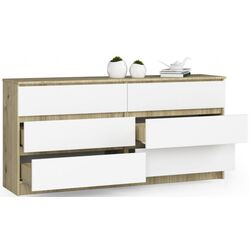 Comoda Akord K160 6SZ (Artisan Oak/White) Thumb