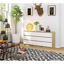 Comoda Akord K160 6SZ (Artisan Oak/White) Thumb