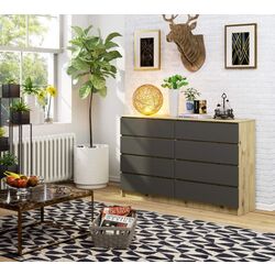 Comoda Akord K160 8SZ (Artisan Oak/Graphite Grey) Thumb