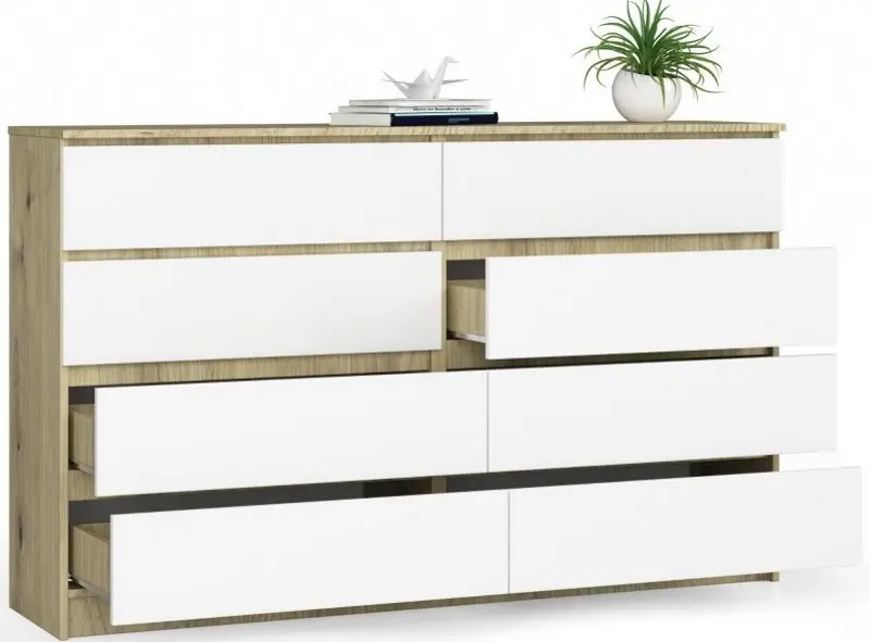 Comoda Akord K160 8SZ (Artisan Oak/White)