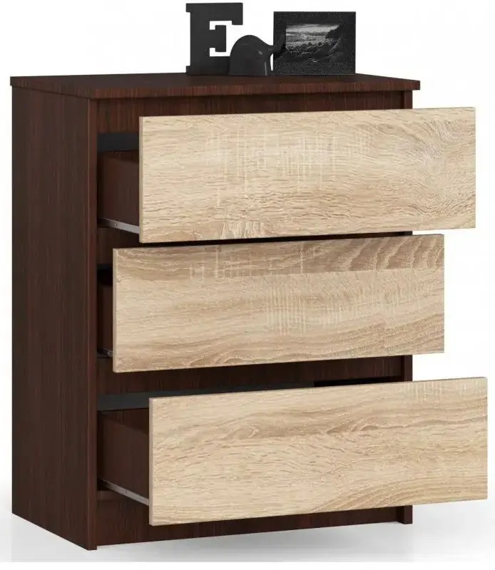 Комод Akord K60 3SZ (Wenge/Sonoma Oak)