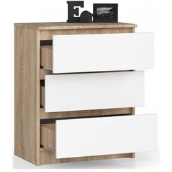 Comoda Akord K60 3SZ (Sonoma Oak/White) Thumb
