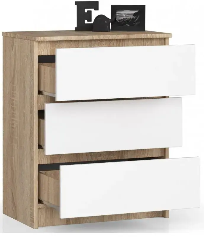 Comoda Akord K60 3SZ (Sonoma Oak/White)