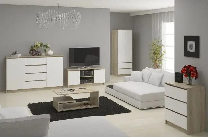 Comoda Akord K60 3SZ (Sonoma Oak/White)