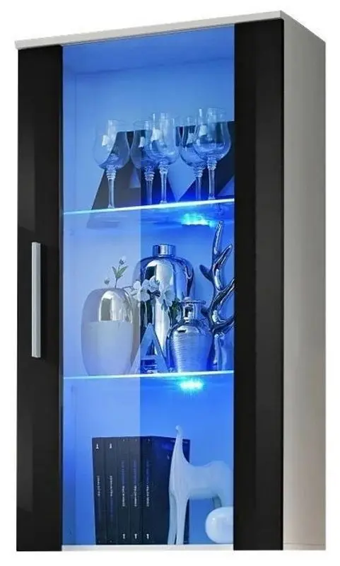 Dulap-vitrina ASM Neo II WSH N2 (Black Gloss/White Matt)