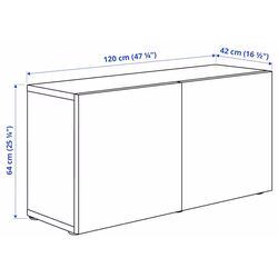 Шкафчик навесной Ikea Besta/Hedeviken полки/дверцы 120x42x64 (Дубовый Шпон) Thumb