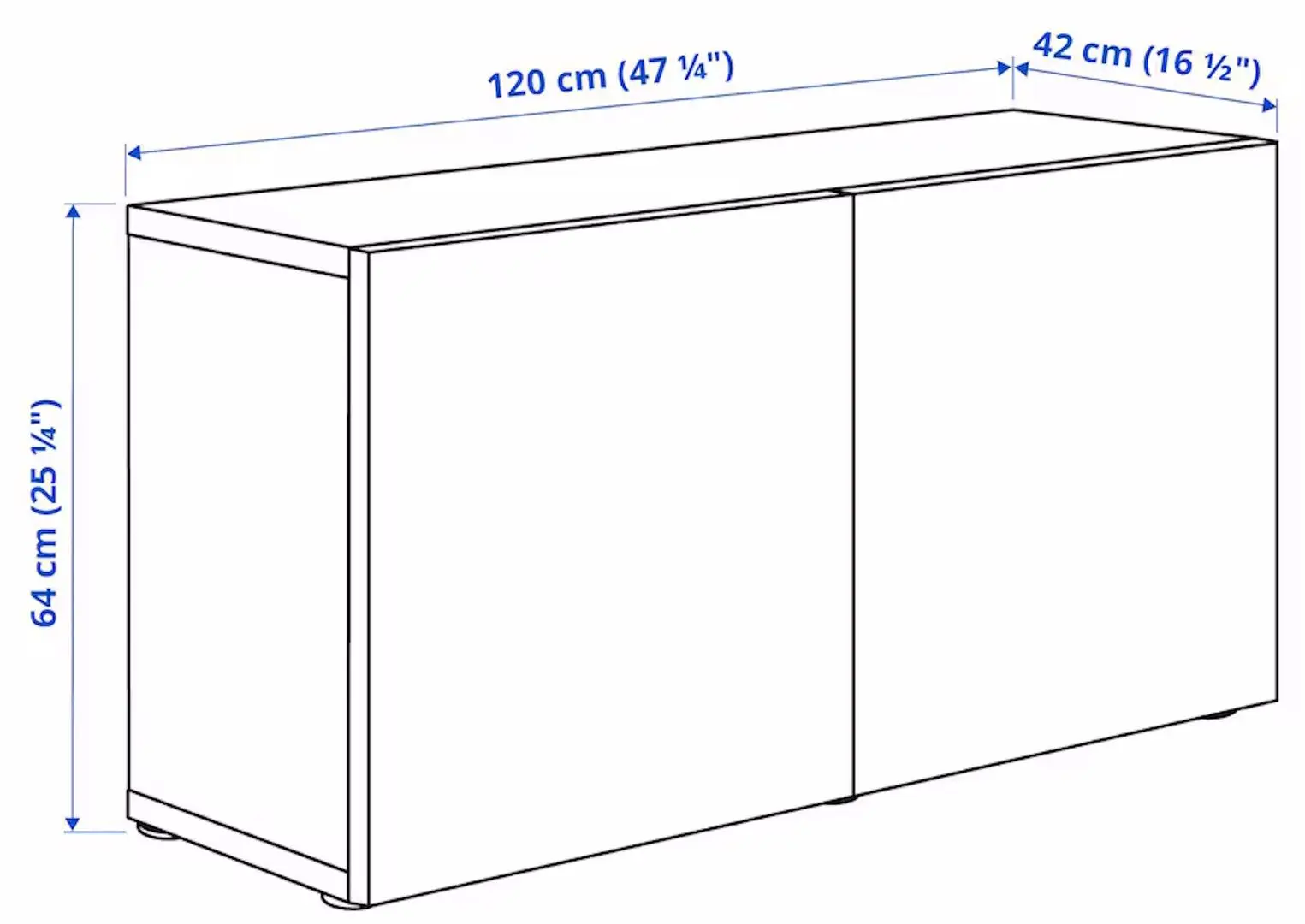 Шкафчик навесной Ikea Besta/Hedeviken полки/дверцы 120x42x64 (Дубовый Шпон)