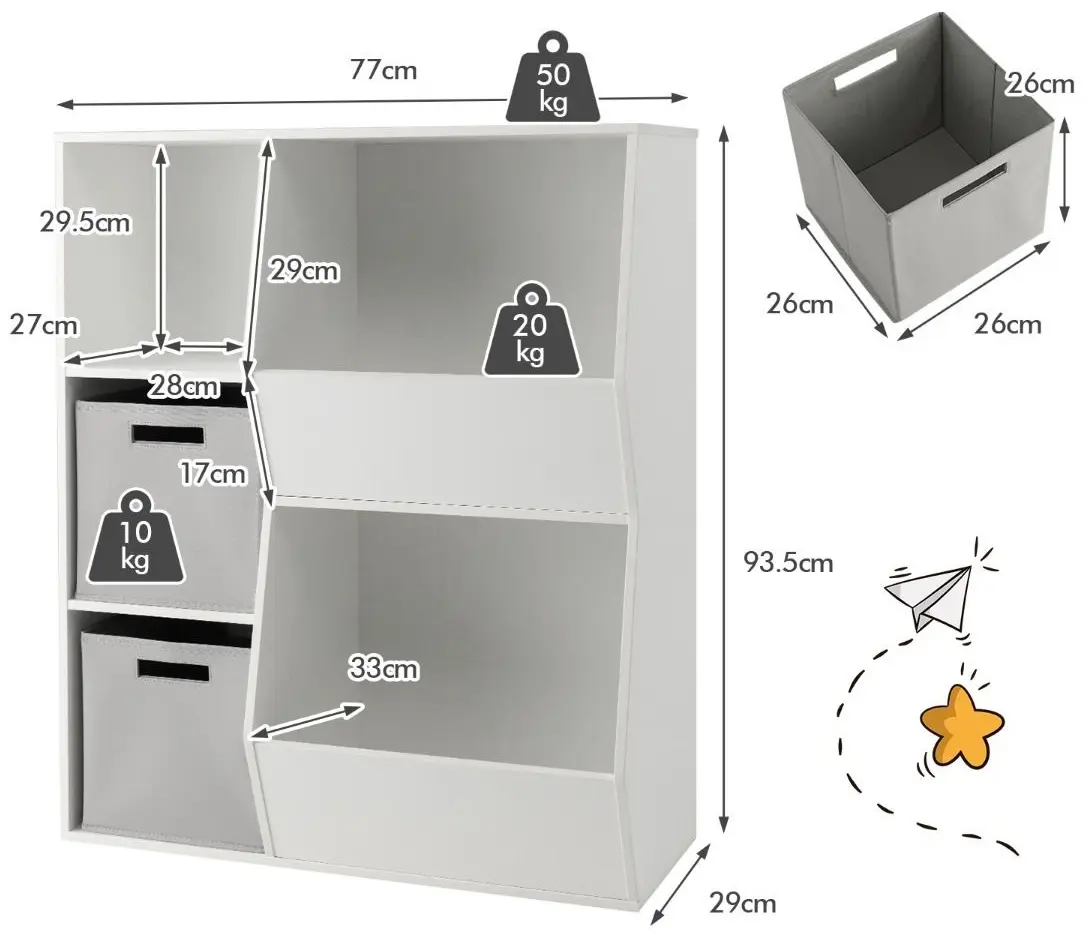 Etajera Costway JZ10114WH (White)