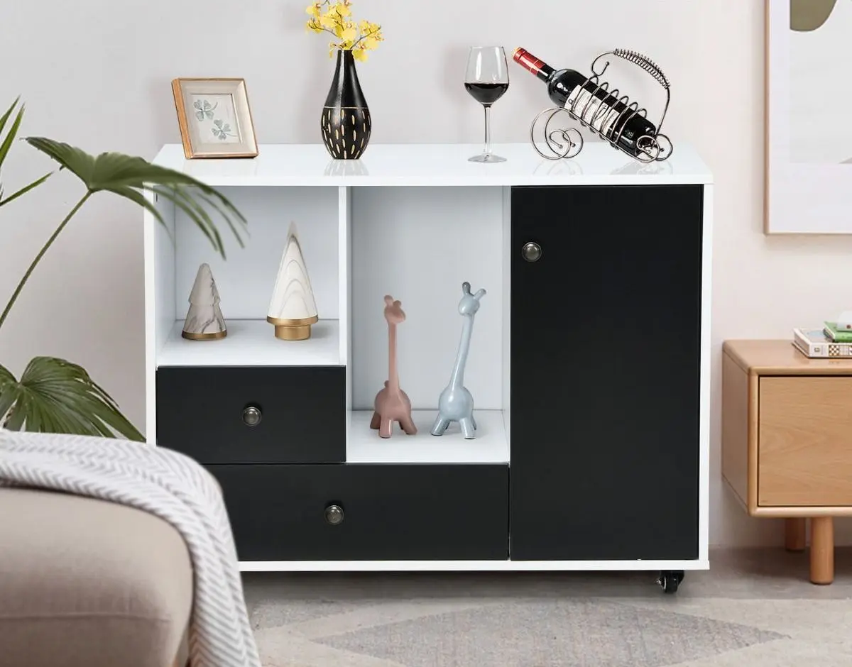 Tumba Costway HW66455BK (Black/White) - 2