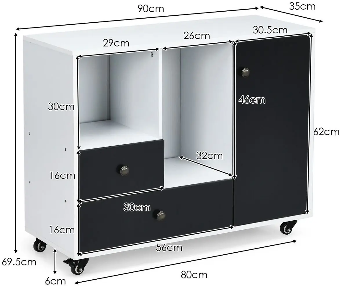 Tumba Costway HW66455BK (Black/White) - 4