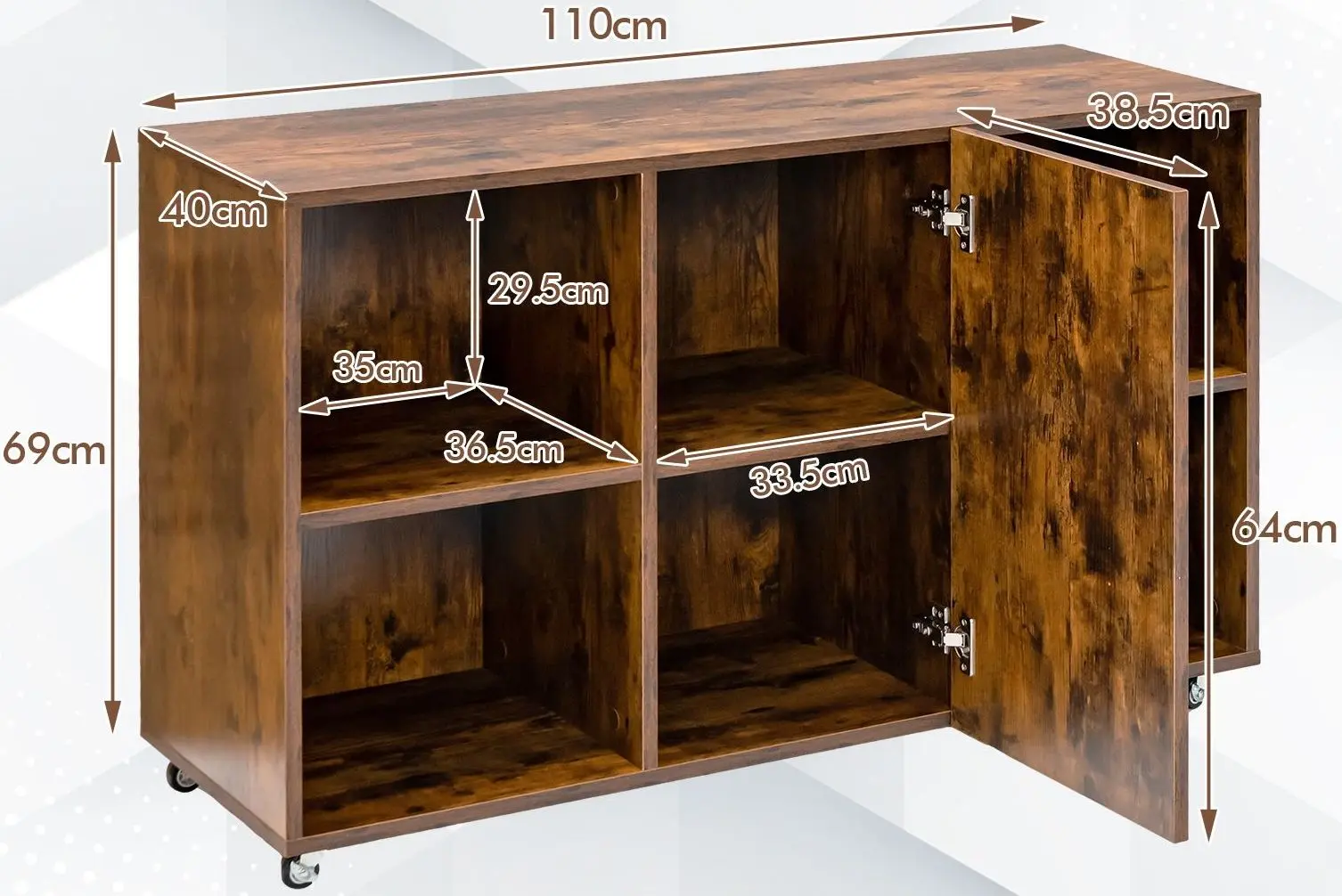 Tumba Costway JV10697CF (Brown) - 8