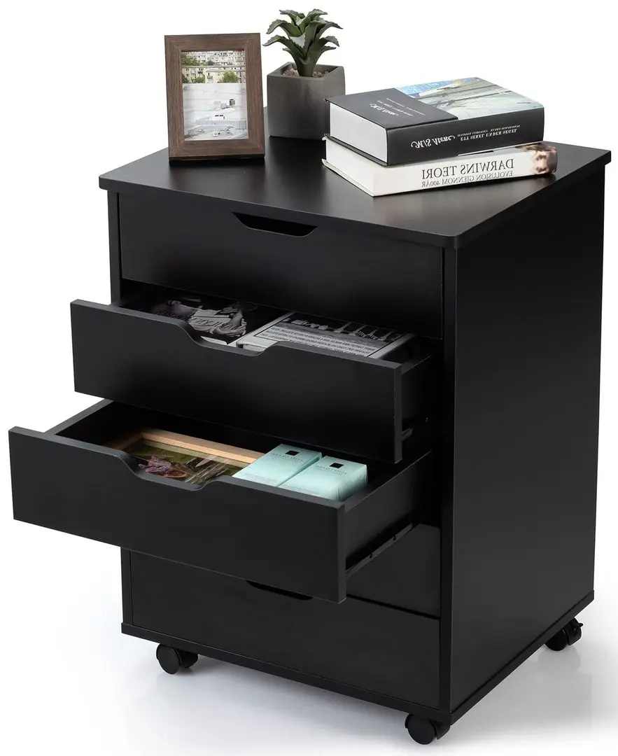 Tumba pe role Costway HW65978BK (Black) - 4