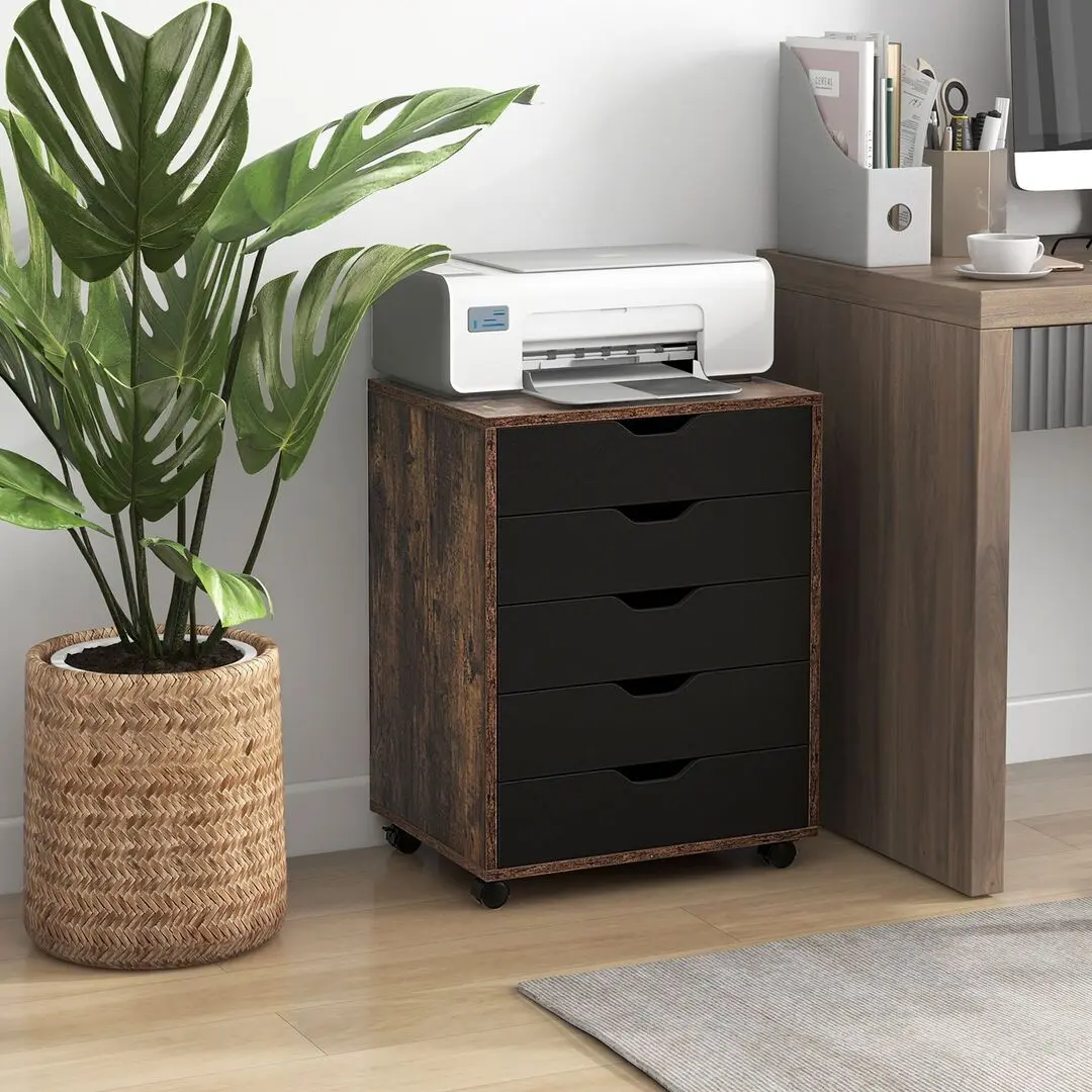 Тумба выкатная Costway HW65978CF (Brown/Black)