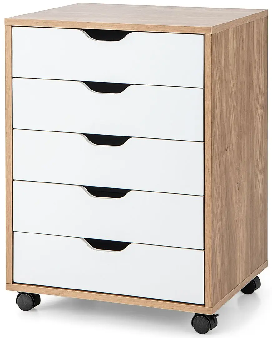 Tumba pe role Costway HW65978NA (Natural/White) - 2