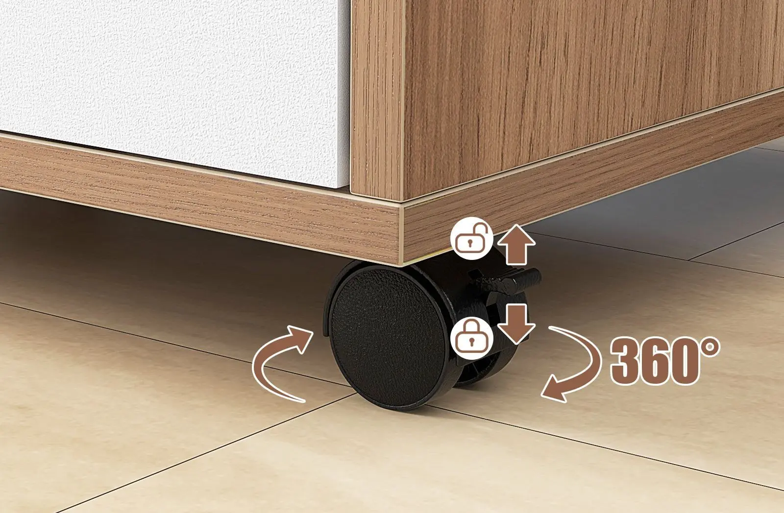 Tumba pe role Costway HW65978NA (Natural/White) - 4