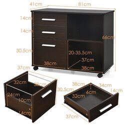 Tumba pe role Costway HW65987CF (Coffee) Thumb