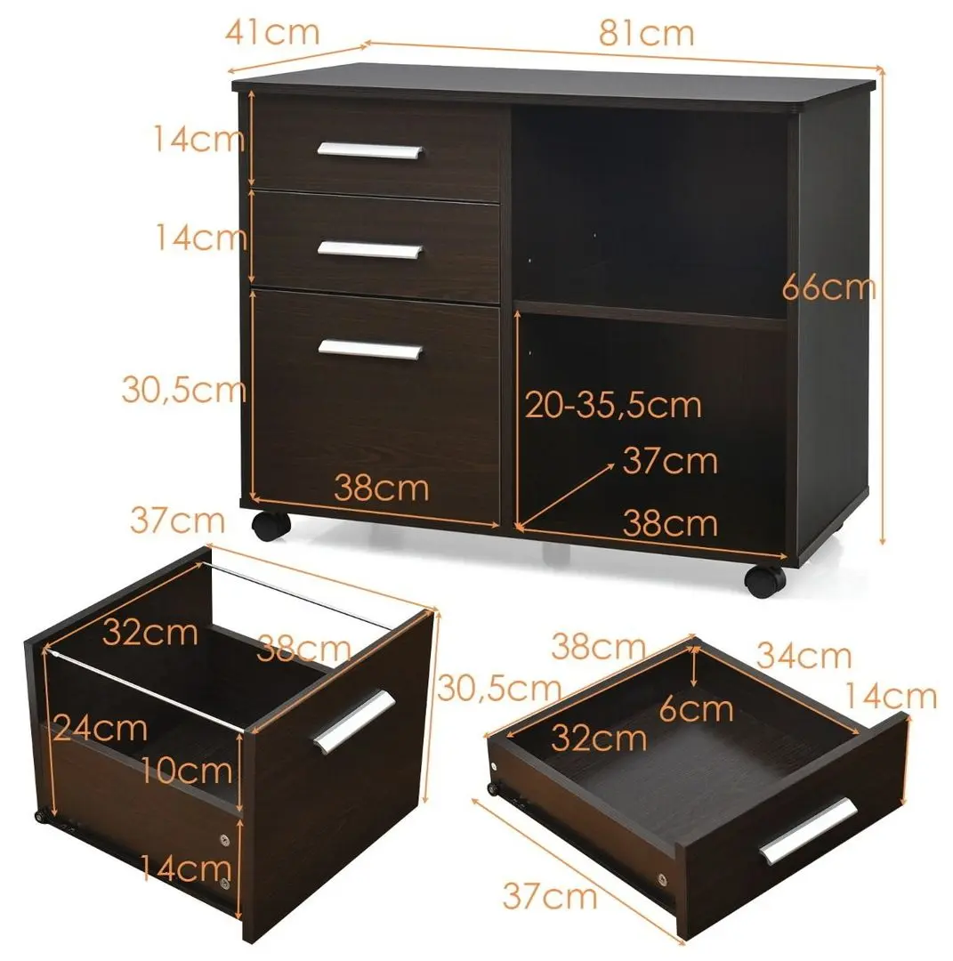 Tumba pe role Costway HW65987CF (Coffee) - 4