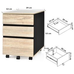 Tumba pe role Costway HW66713 (Black/Natural) Thumb