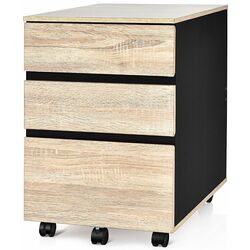 Tumba pe role Costway HW66713 (Black/Natural) Thumb