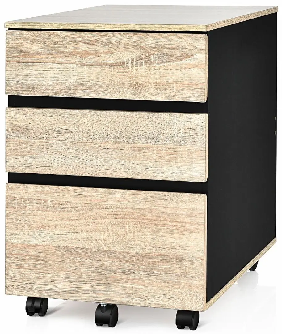 Tumba pe role Costway HW66713 (Black/Natural) - 5