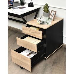 Tumba pe role Costway HW66713 (Black/Natural) Thumb