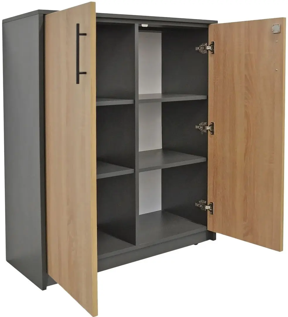 Dulap DP 90x114x40 2 usi (Sonoma Oak/Gray)