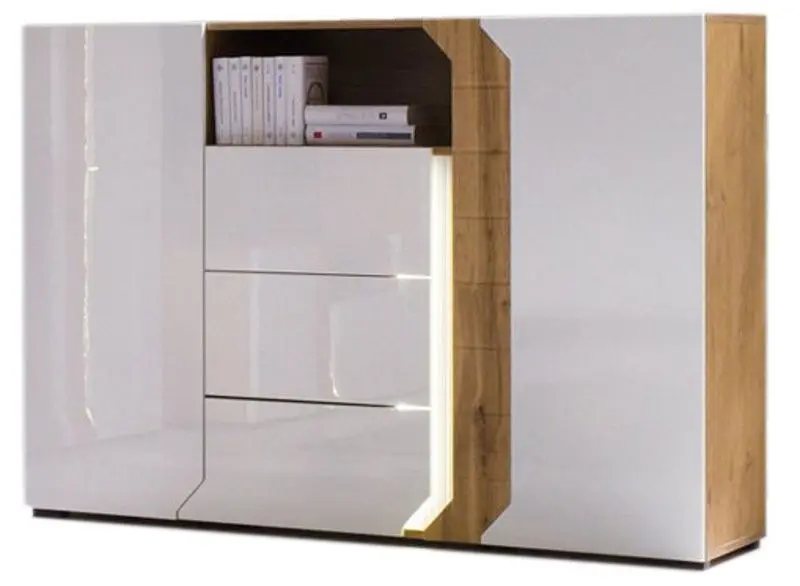 Комод Fadome Loft L12 (Lancelot/White Gloss)