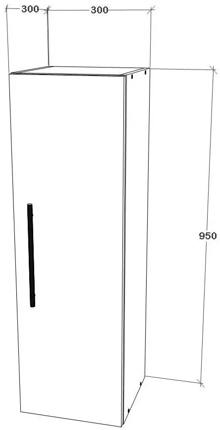 Шкафчик навесной Haaus Kos 1D 95x30 (Artisan Oak)