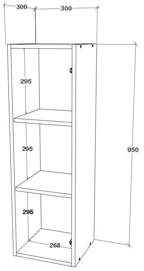 Шкафчик навесной Haaus Kos 1D 95x30 (Artisan Oak)