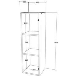 Dulap suspendat Haaus Kos 1D 95x30 cm (White Gloss/Black) Thumb
