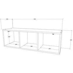 Dulap suspendat Haaus Kos 1D 95x30 cm (White Gloss/Black) Thumb