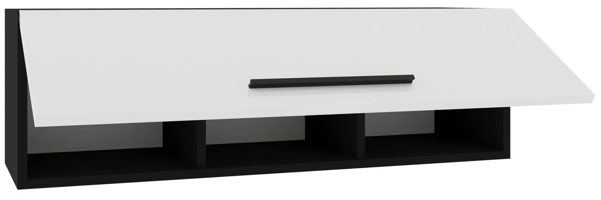Dulap suspendat Haaus Kos 1D 95x30 cm (White Gloss/Black)