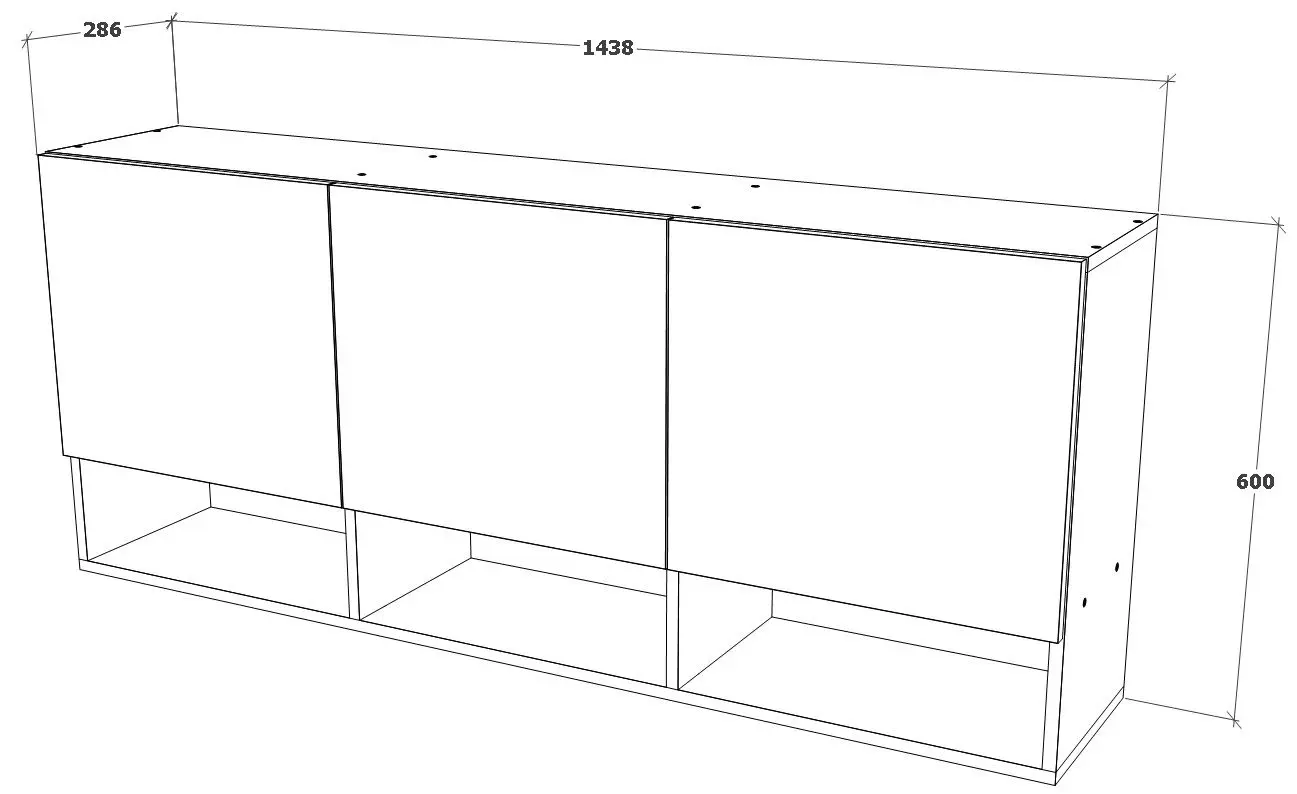 Dulap suspendat Haaus Malmo 3D 144x60 (Artisan Oak/Clay)