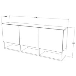 Шкафчик навесной Haaus Malmo 3D 144x60 cm (White Oak/Anthracite) Thumb