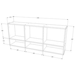 Шкафчик навесной Haaus Malmo 3D 144x60 cm (White Oak/Anthracite) Thumb
