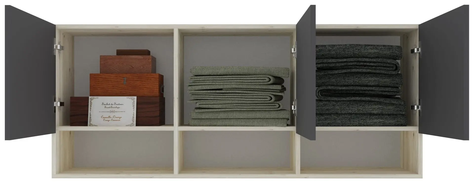 Шкафчик навесной Haaus Malmo 3D 144x60 cm (White Oak/Anthracite)