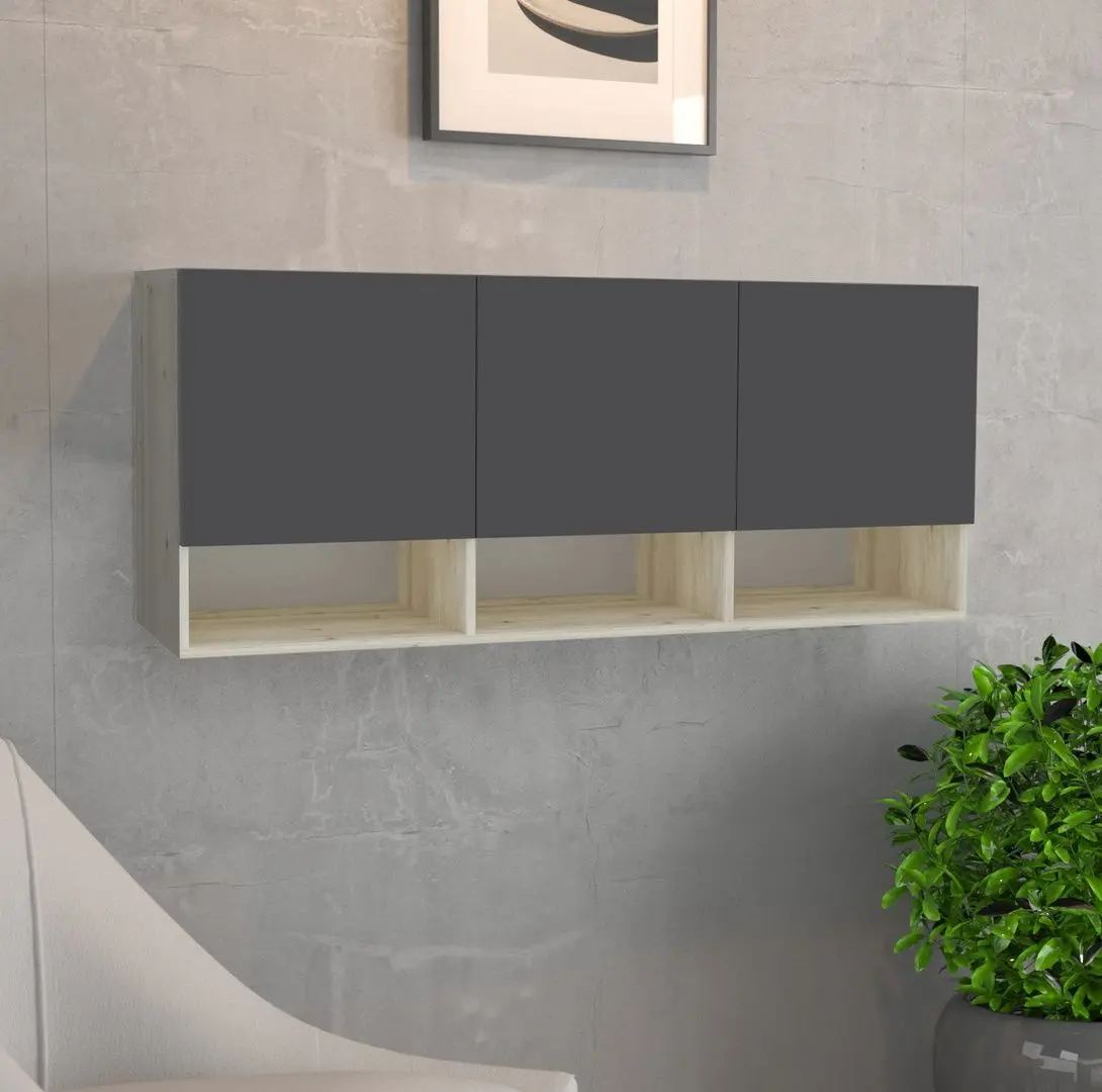 Шкафчик навесной Haaus Malmo 3D 144x60 cm (White Oak/Anthracite)