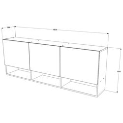 Dulap suspendat Haaus Malmo 3D 164x60 cm (Anthracite/White Oak) Thumb