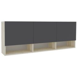 Dulap suspendat Haaus Malmo 3D 164x60 cm (Anthracite/White Oak) Thumb