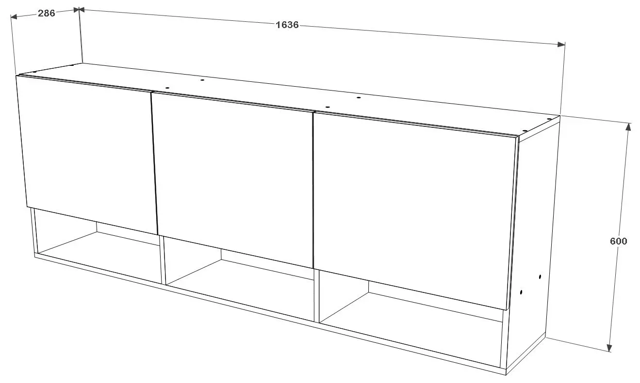 Dulap suspendat Haaus Malmo 3D 164x60 cm (Artisan Oak/Clay)